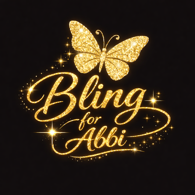 Bling for Abbi gold butterfly logo